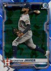 2021 Bowman Chrome Sapphire Edition Base Set Cristian Javier #80 card