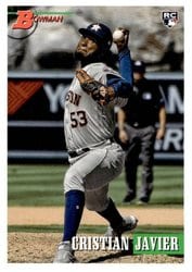 2021 Bowman Heritage Base Set Cristian Javier #25 card