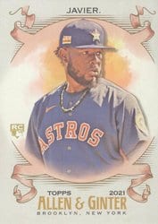 2021 Topps Allen & Ginter Base Set Cristian Javier #266 card