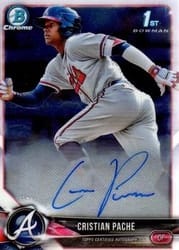 2018 Bowman Chrome Prospect Autographs Cristian Pache #CPA-CP card