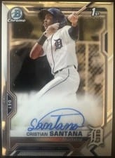 2021 Bowman Chrome X Autographs Cristian Santana #CPA-CS card