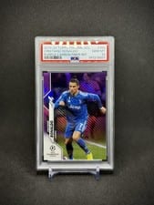 2019 Topps Chrome UEFA Champions League Cristiano Ronaldo Purple Carbon Fiber Refractor #100 card