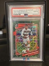 2021 Panini Donruss Road to Qatar Cristiano Ronaldo Optic Green Velocity #116 card