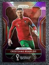 2022 Panini Prizm World Cup Cristiano Ronaldo Purple #175 card