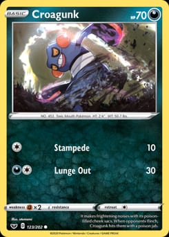 2020 Sword & Shield Croagunk #123 card