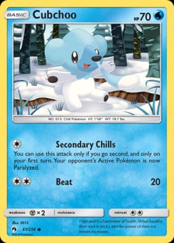 Lost Thunder Cubchoo #61 card