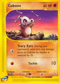 2003 Aquapolis Cubone #72 card