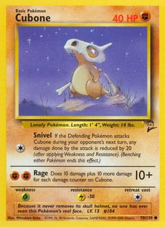 Base Set 2 Cubone #70 card