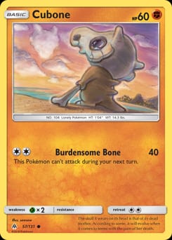 2018 Forbidden Light Cubone #57 card
