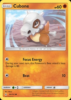 2019 Unbroken Bonds Cubone #90 card
