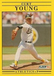 1991 Fleer Base Set Curt Young #28 card