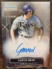 2022 Bowman Sterling Prospect Autographs Curtis Mead #PA-CMD card