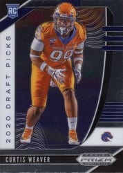2020 Panini Prizm Draft Picks Base Set Curtis Weaver #166 card