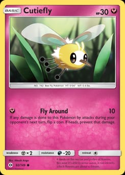 Sun & Moon Cutiefly #92 card