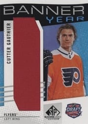 2025-26 SP Game Used 2022 NHL Draft Banner Year Autograph Relics Cutter Gauthier #BYA-CG card
