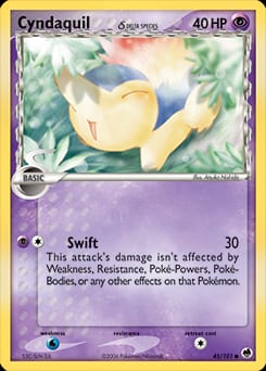2006 Dragon Frontiers Cyndaquil δ #45 card