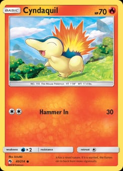 2018 Lost Thunder Cyndaquil #40 card