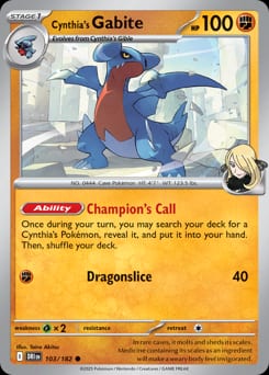 Destined Rivals Cynthia's Gabite #103 card