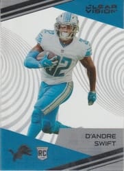 2020 Panini Chronicles Clear Vision Rookies D'Andre Swift #CV-9 card
