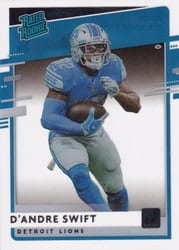 2020 Panini Chronicles Clearly Donruss Rated Rookies D'Andre Swift #RR-DS card