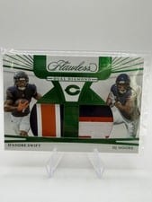 2024 Panini Flawless Dual Diamond Memorabilia D'Andre Swift/DJ Moore #5 card