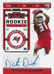 2019 Panini Contenders Base Set D'Cota Dixon #255 card