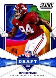 2018 Score NFL Draft Da'ron Payne #14 card