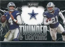 2020 Panini Playoff Thunder & Lightning Dak Prescott / Ezekiel Elliott #TL-3 card