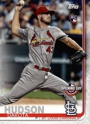 2019 Topps Opening Day Base Set Dakota Hudson #116 card