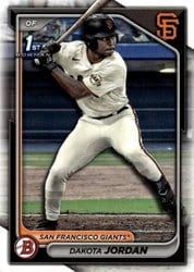 2024 Bowman Draft Base Set Dakota Jordan #BD-71 card