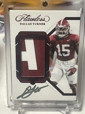 2024 Panini Flawless Rookie Patch Autographs Dallas Turner #20 card