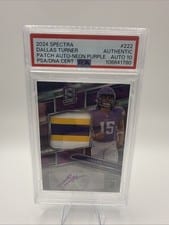 2024 Panini Spectra Rookie Patch Autographs Dallas Turner #222 card