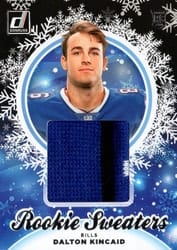 2023 Donruss Rookie Holiday Sweater Relics Dalton Kincaid #HS-DKI card