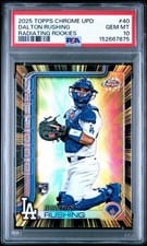 2025 Topps Chrome Update Radiating Rookies Dalton Rushing #RR-40 card