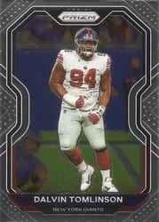 2020 Panini Prizm Base Set Dalvin Tomlinson #165 card