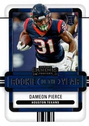 2022 Panini Contenders Rookie of the Year Contenders Dameon Pierce #ROY-DPI card