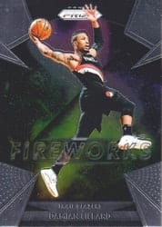2018-19 Panini Prizm Fireworks Damian Lillard #14 card