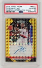 2018 Panini Prizm Mosaic Autographs Damian Lillard #MO-DL card