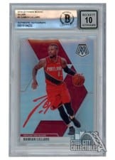2019 Panini Mosaic Autographs Damian Lillard #AM-DLL card