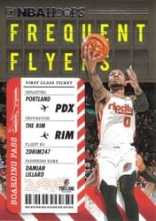 2020-21 Hoops Frequent Flyers Damian Lillard #14 card