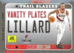 2020-21 Hoops Winter Vanity Plates Damian Lillard #12 card