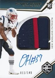2019 Panini Limited Base Set Damien Harris #152 card