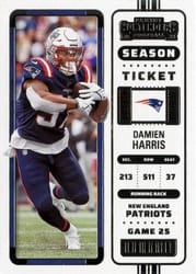 2022 Panini Contenders Base Set Damien Harris #87 card