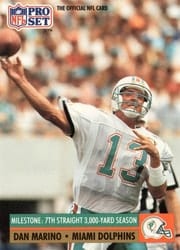 1991 Pro Set Base Set Dan Marino #25 card