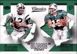 2018 Panini Classics Classic Clashes Dan Marino / Joe Namath #10 card