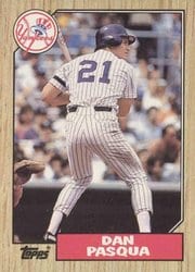 1987 Topps Base Set Dan Pasqua #74 card