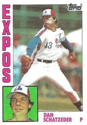 1984 Topps Base Set Dan Schatzeder #57 card