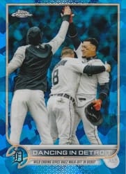 2022 Topps Chrome Update Sapphire Edition Base Set Dancing in Detroit (Javier Baez / Robbie Grossman) #US238 card
