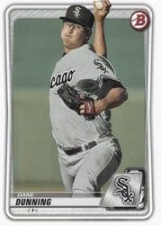 2020 Bowman Prospects Dane Dunning #BP-92 card