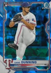 2021 Bowman Chrome Sapphire Edition Base Set Dane Dunning #75 card